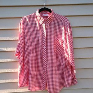 Vintage Red Gingham Blouse Lady Diplomat